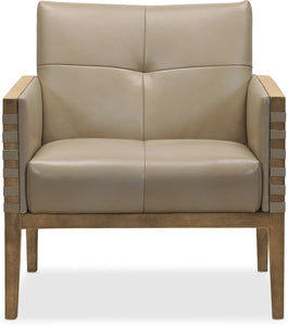 Carverdale Leather Club Chair in Maddie Taupe