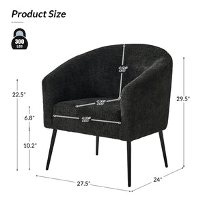 George Modern Boucle Armchair in Black