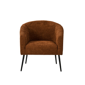 George Modern Boucle Armchair in Rust