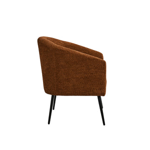 George Modern Boucle Armchair in Rust