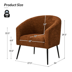 George Modern Boucle Armchair in Rust