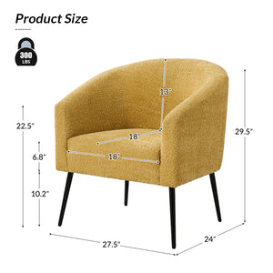 George Modern Boucle Armchair in Yellow