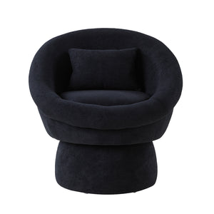 Lucy Swivel Barrel Chair in Black