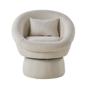 Lucy Swivel Barrel Chair in Ivory