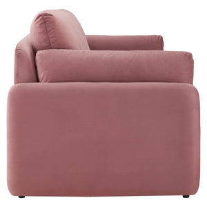 Indicate Performance Velvet Sofa in Dusty Rose