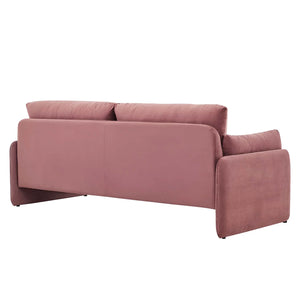 Indicate Performance Velvet Sofa in Dusty Rose