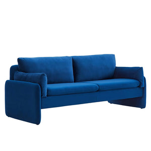 Indicate Performance Velvet Sofa in Blue