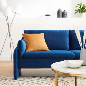 Indicate Performance Velvet Sofa in Blue