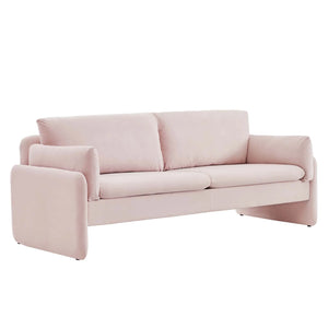 Indicate Performance Velvet Sofa in Light Pink