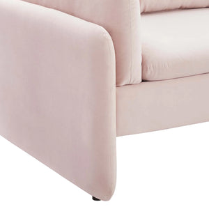 Indicate Performance Velvet Sofa in Light Pink