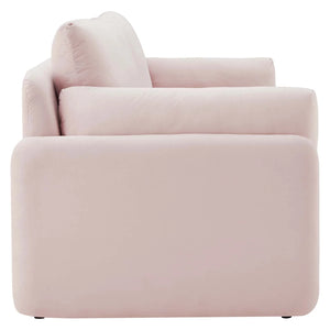 Indicate Performance Velvet Sofa in Light Pink