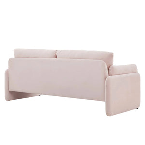 Indicate Performance Velvet Sofa in Light Pink