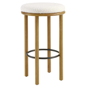 Fable Set of 2 Boucle Fabric Bar Stools in Oak