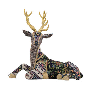 Tabletop Sitting Patchwork Deer in Floral Fawn