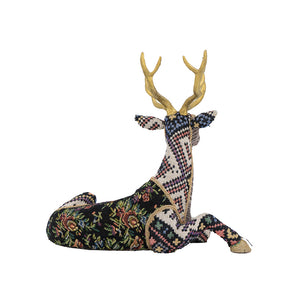 Tabletop Sitting Patchwork Deer in Floral Fawn