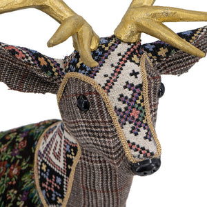 Spirit Sitting Patchwork Deer in Floral Fawn