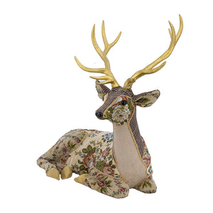 Spirit Sitting Patchwork Deer in Vintage Floral