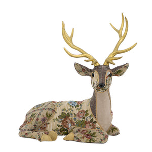 Spirit Sitting Patchwork Deer in Vintage Floral