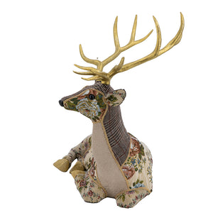 Spirit Sitting Patchwork Deer in Vintage Floral