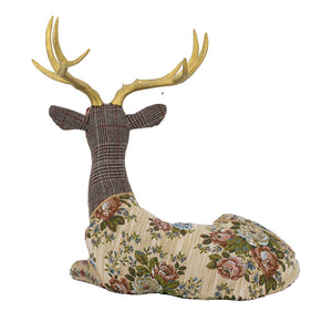 Spirit Sitting Patchwork Deer in Vintage Floral