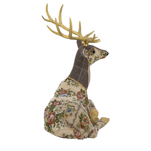 Spirit Sitting Patchwork Deer in Vintage Floral