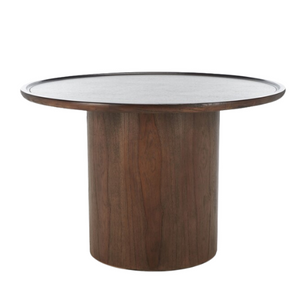 Devin Round Pedestal Dining Table in Walnut