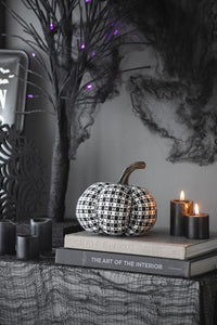 Set of 2 Plaid Pumpkin