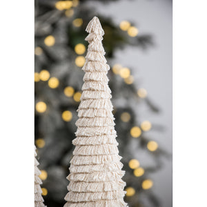 21.5" Fringed Cone with Wooden Base