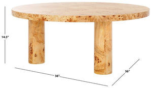 36" Everbella Burled Mappa Coffee Table