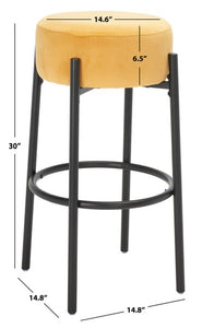 Paisleigh Metal Leg Barstool in Mustard