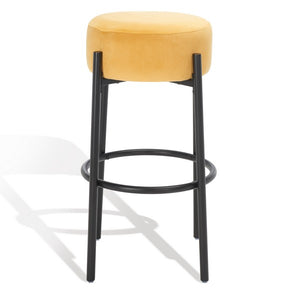 Paisleigh Metal Leg Barstool in Mustard