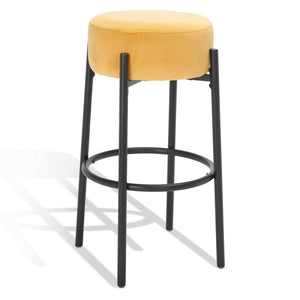 Paisleigh Metal Leg Barstool in Mustard