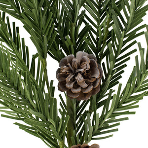 Set of 12 Pine Cone and Flocked Pine Spray