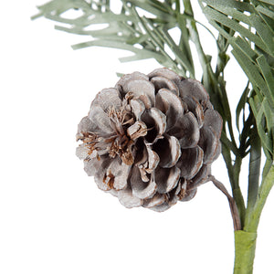 Set of 12 Pine Cone and Flocked Pine Spray