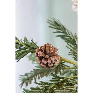 Set of 12 Pine Cone and Flocked Pine Spray