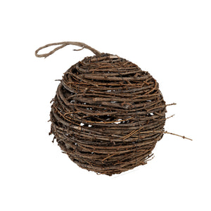 Set of 4 Natural Twig Ball Ornament