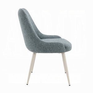 Laela Set of 2 Side Chairs in Light Blue Boucle