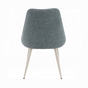 Laela Set of 2 Side Chairs in Light Blue Boucle