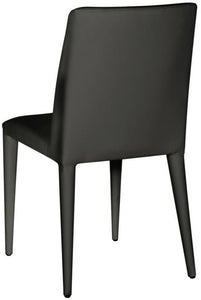 Garretson Leather Side Chair in Black