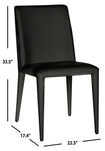 Garretson Leather Side Chair in Black