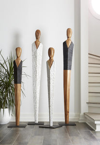 72" Vested Female Sculpture in White