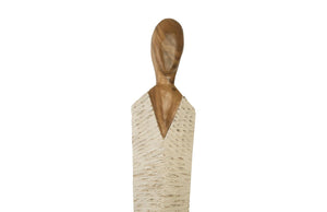 72" Vested Female Sculpture in White