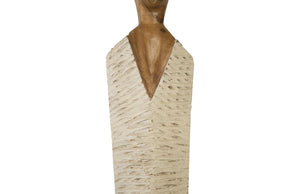 72" Vested Female Sculpture in White