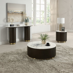 Clayten Marble Coffee Table with Drawers