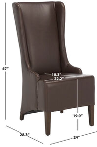 Becall 20'' H Leather Dining Chair in Antique Brown