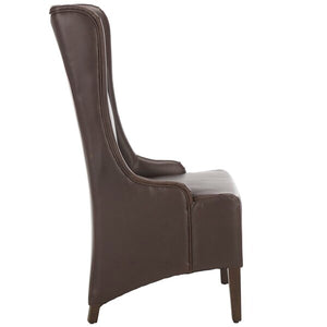 Becall 20'' H Leather Dining Chair in Antique Brown