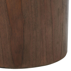 Devin Round Pedestal Dining Table in Walnut