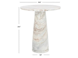 Valentia Tall Round Marble Accent Table