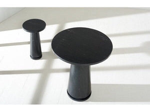 Valentia Round Marble Accent Table in Black