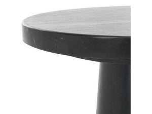 Valentia Round Marble Accent Table in Black